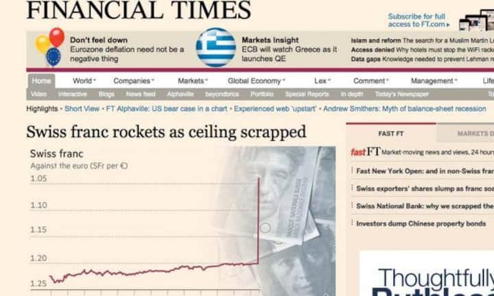 Financial Times, Grossbritannien: Die renommierte Finanzzeitung spricht von einem Raketenstart des Frankens...