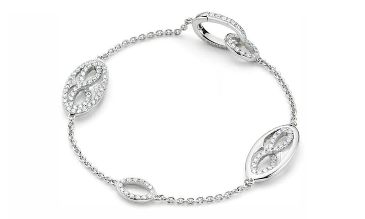 Bracelet: 18 Karat Weissgold, Brillanten