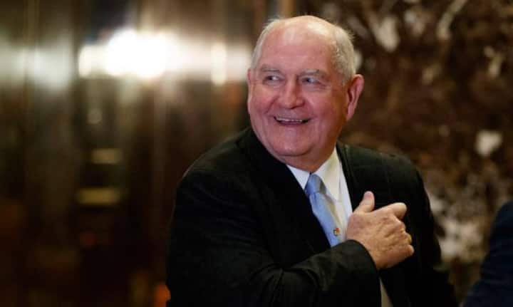 Sonny Perdue - LandwirtschaftsministerDer 70-jährige Sonny Perdue war von 2003 bis 2011 Gouverneur von Georgia und gründete anschliessend ein Unternehmen. Perdue ist Republikaner, gehörte aber bis 1998 der demokratischen Partei an.