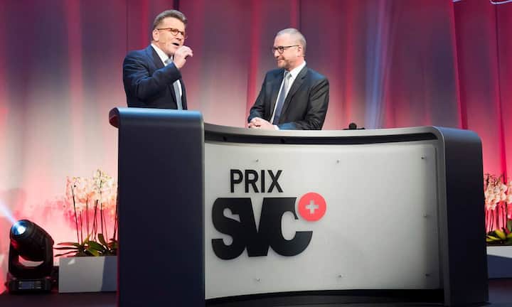 Hans-Ulrich Müller, SVC Praesident; Patrick Rohr, Moderator