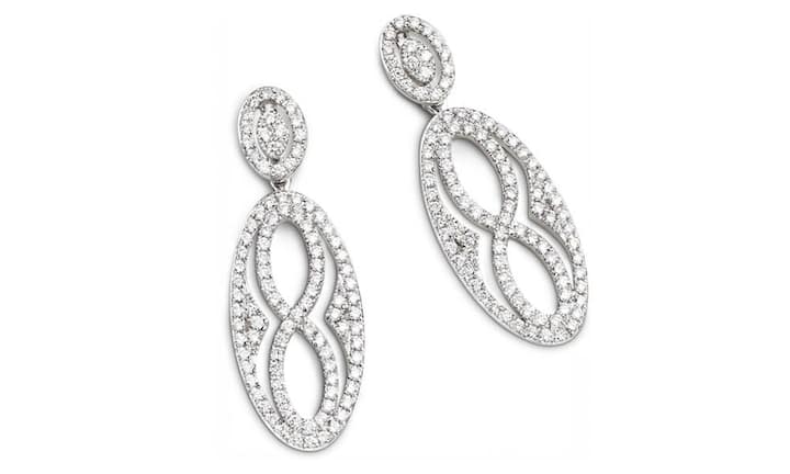 Ohrschmuck: 18 Karat Weissgold, Brillanten