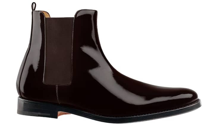 Schick: Hermès (Mann) Diese braunen Stiefel aus hochglänzendem Lackleder sehen nach Party aus. Eine edle Investition, die mehrere Silvester-Partys überdauern wird. Preis 1050 Franken. Bilder: PR