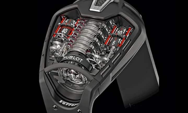 50 Tage Gangreserve, verteilt auf elf Federhäuser, bietet das Kraftreservoir der neuen Hublot Masterpiece MP-05 LaFerrari mit Handaufzug und Tourbillonhemmung. Aufgelegt wird die Masterpiece in einer nummerierten Serie von 50 Stück.