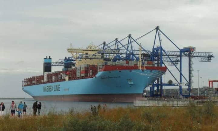 Mærsk McKinney-Møller: Ablieferung 2013, Kapazität 18'340 TEU. Artur Andrzej/CC/wikimedia