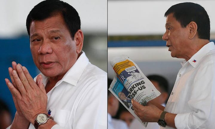 Auch der philippinische Staatschef Rodrigo Duterte gibt sich gern als Mann des Volkes. Seine Uhrensammlung spricht indes eine andere Sprache. Zu seiner Sammlung gehören die Luxusuhr links, wahrscheinlich von Jaeger-LeCoultre, sowie die Pilotenuhr von IWC (r.).