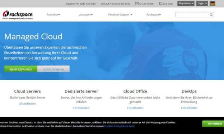 Platz 1: Rackspace InternationalIT: 27 Beschäftigte Keystone/Screenshots Websites
