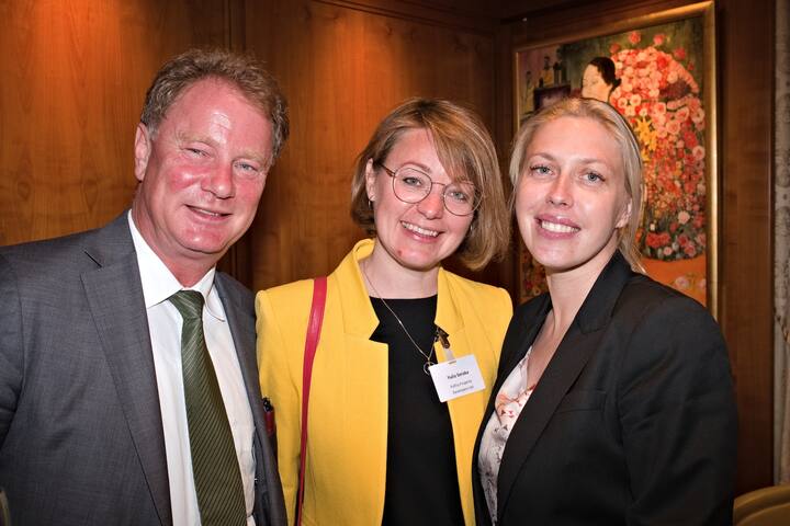 Stefan Leuenberger, Executive Director, Bank Vontobel AG; Yulia Seroka, Business Development Manager, Pafilia Property Developers; Mariya Spartalis, Executive Director, Falcon Private Bank Ltd.