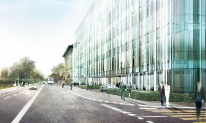 Konzerne setzen bei ihren Neubauten auf Transparenz. Ein Überblick:Swiss Re: Ende der sechziger Jahre entstand das Swiss-Re-Gebäude in Zürich, das sich schnell als veraltet entpuppte. An seiner Stelle entsteht nun ein neuer Neubau: Swiss Re Next. Ist das Gerüst im Sommer 2017 abgebaut, steht an seiner Stelle ein gläserner, 25 Meter hoher Quader, die Fassade gewellt wie die Oberfläche des gegenüberliegenden Sees.