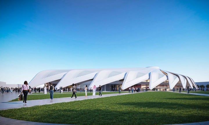 Der schweizerisch-spanische Architekt Santiago Calatrava gewinnt den Wettbewerb für den Bau des Pavillons der Vereinigten Arabischen Emirate an der Expo 2020.