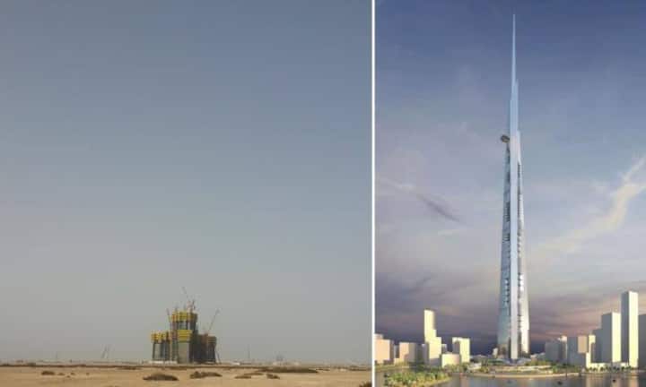 Frühestens 2019 steht dann der Jeddah Tower im saudischen Dschidda. Die Endhöhe ist noch offen, soll aber über 1000 Meter betragen. Der Rohbau ragt bisher 26 Stockwerke in den Himmel.