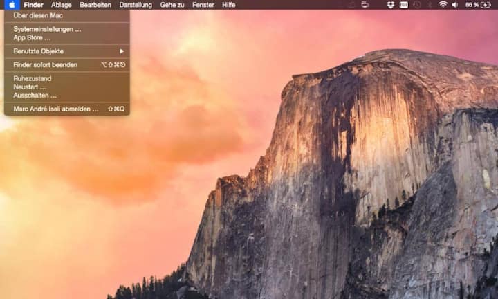 Ein Wunsch von Grafikern ist der dunkle Modus im OS X 10.10 Yosemite. Eine Gestaltungsvariante die dem Desktop eine edle Note verleiht.