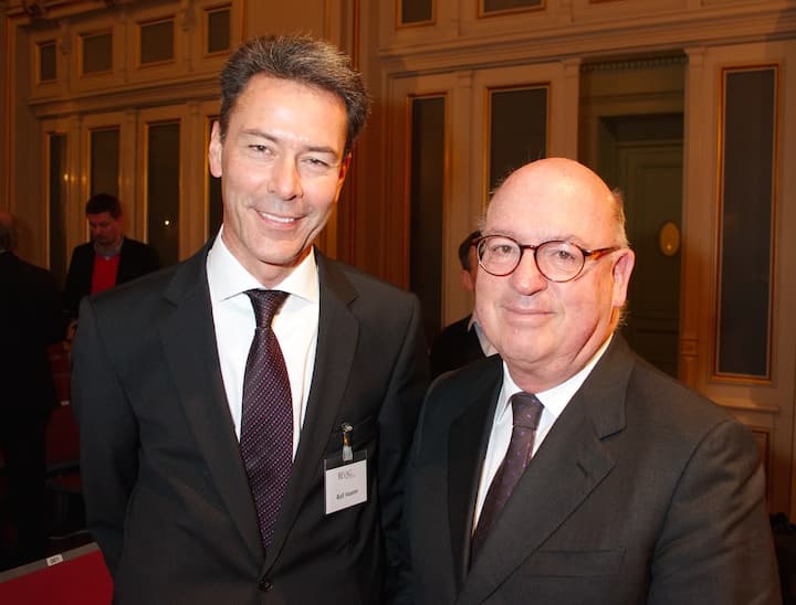 Rolf Maurer, CFA, Partner Better Value AG & Mitveranstalter der Fonds '14; Georges Gagnebin, VR-Mitglied der BAnk Pâris Bertrand Sturdza, Genf