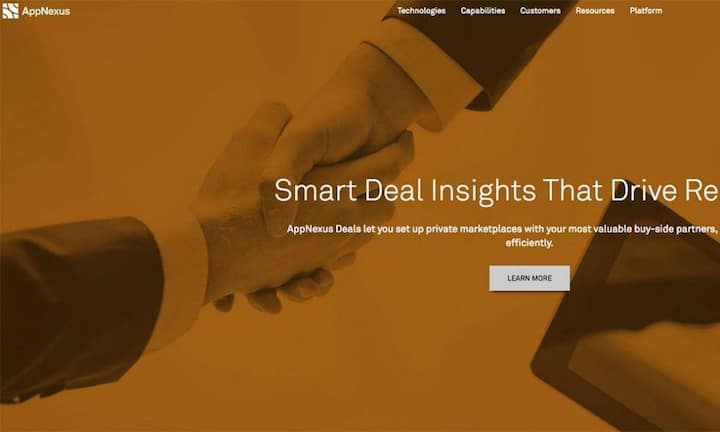 AppNexus ist auf Onlinewerbung spezialisiert. Mit der Software des New Yorker Unternehmens können die Kunden ihre Werbung im Internet organisieren. Auch der Service von AppNexus basiert auf der Cloud. BIlder: Screenshots