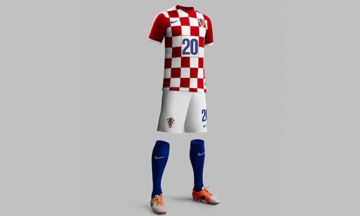 Nett: Das Trikot der Kroaten besticht mit seinem Schachbrettmuster. Zum Glück haben sich die Designer von Nike dafür entschieden die Ärmel uni zu belassen.