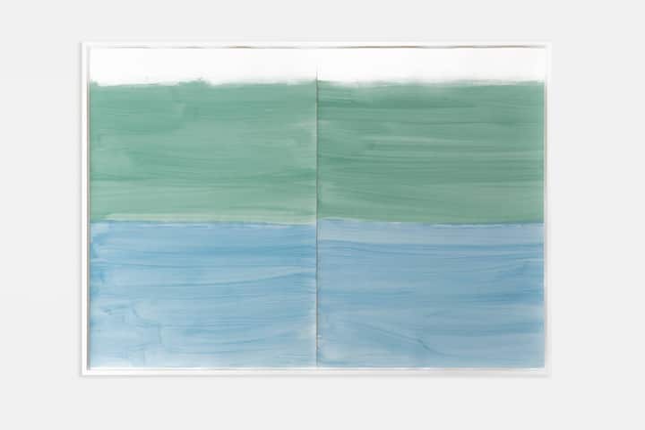 Intuitive Partituren: «Farbfeld 112», 2022; Gouache auf Papier; 102 × 144 cm.