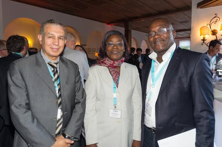 Hedi Melliti, General Manager, Sotuchoc, Tunesien; Solange N'Guessan, Vice President, Comité Café Cacao, Elfenbeinküste; Jean-Ponce Assi, Generalsekretär, SACO, Elfenbeinküste