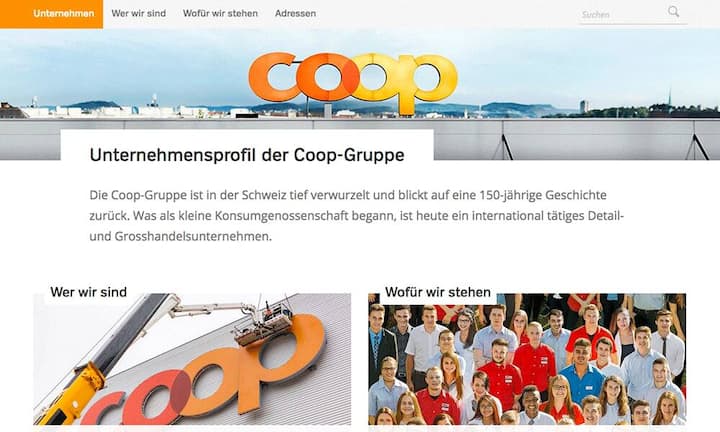 Platz 10: CoopPunktzahl: 40,9 von 80 (Vorjahr: Platz 5)**Der Grenzwert für einen «guten» Webauftritt liegt in der Untersuchung bei 40 Punkten.