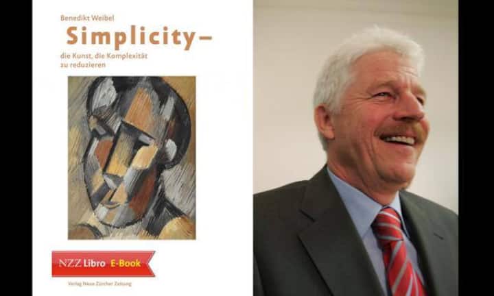 Rang 4: «Simplicity» von Benedikt Weibel
Anhand vieler amüsanter und aufschlussreichen Geschichten zeigt der ehemalige SBB-Chef auf, wie man mit korrekter Vereinfachung Probleme rasch bewältigen kann.
ISBN: 978-3038239154, Umfang: 160 Seiten, Verlag: NZZ Libro, Preis: 39.90 Franken
