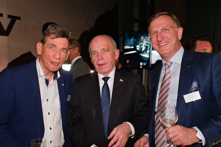 Christoph Lang, Flughafenregion Zürich; Ueli Maurer, Bundespräsident; Hans Knöpfel, Hans Knöpfel AG