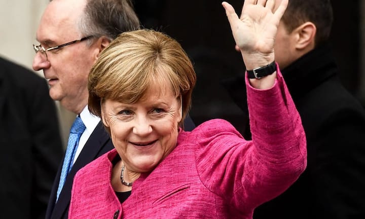Platz 1: Angela Merkel, deutsche Kanzlerin.
Bilder: Keystone(8), Justin Sullivan/Getty (1), Youtube (1), Collage HZ (1)