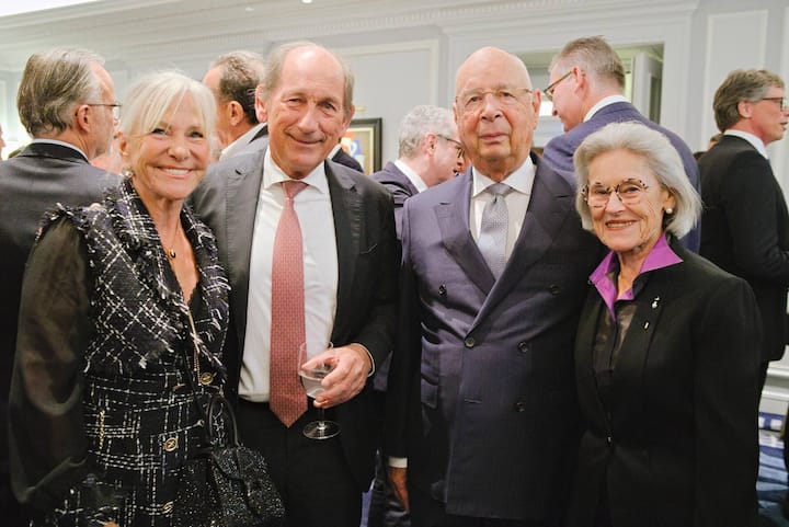 Marilène Vanderhaeghe-Bulcke; Paul Bulcke; Klaus Schwab; Hilde Schwab.
