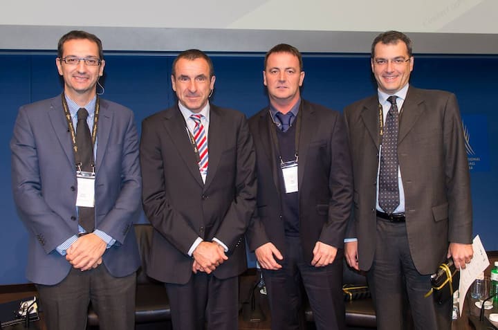 Ivan Bravo, Aspire Academy; Fritz Schmid, Purecoaching; Neil Bath, Chelsea Football Club; Damien Comolli, ehemaliger Sportdirektor