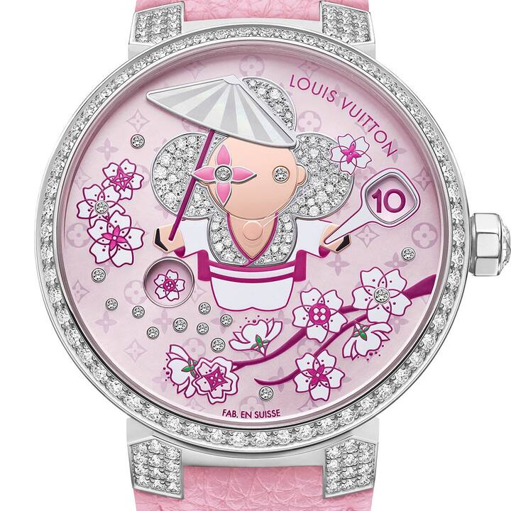 Louis Vuitton Tambour Slim Vivienne Jumping Hours Sakura