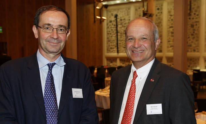 Bernard Fontana, CEO Holcim und Martin Naville CEO Swiss-American Chamber of Commerce. (v.l.n.r. )