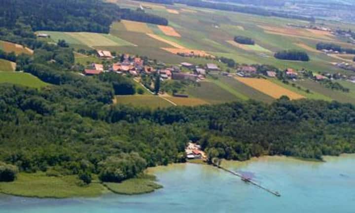 Vernay am Neuenburgersee: Trotz Sonnenlage bietet die Freiburger Gemeinde die günstigsten Areale am Neuenburgersee. Grosse Teile des Uferswerden
vonWald gesäumt. Preis pro Quadratmeter: 8600 Franken.