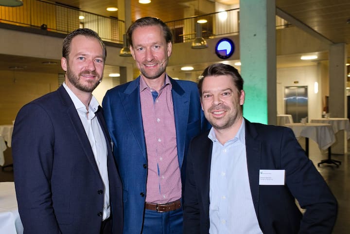 Stefan Fraude, Digitec Galaxus AG; Hermann Arnold, Keynote Speaker; Manuel Specker, Partner & Partner AG