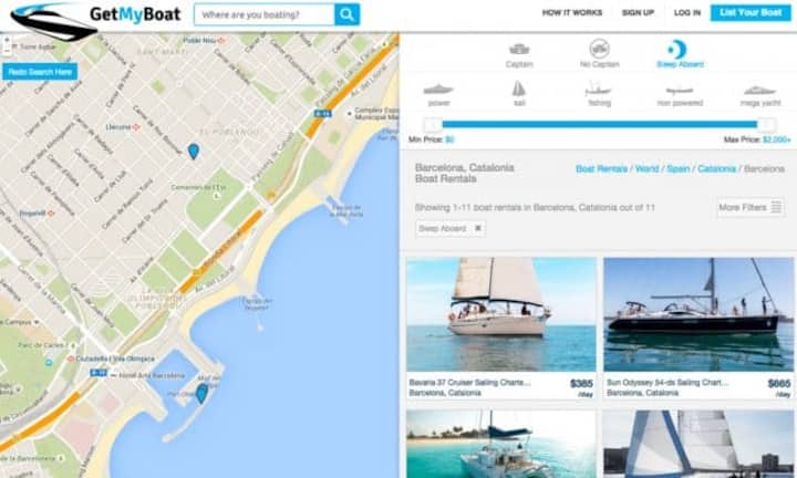 Innerhalb von zwei Wochen nach der Lancierung kamen laut der Plattform bereits 1'000 Angebote dazu. In Barcelona etwa bieten schon elf Boote den neuen Service an.
