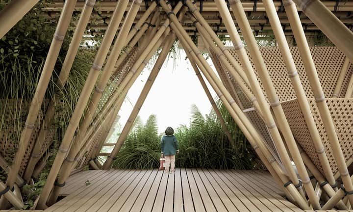 «Rising Canes» von Penda will nichts weniger als die Zukunft des Wohnens und Arbeitens revolutionieren. Dies soll dank einer umweltschonenden Bambusbauweise geschehen.