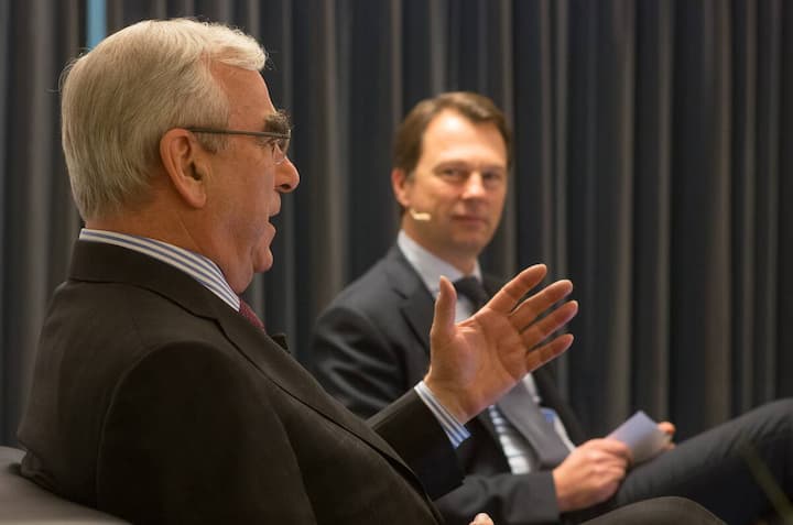 Dr. Theo Waigel, Bundesminister a.D; Dirk Schütz, Chefredaktor BILANZ