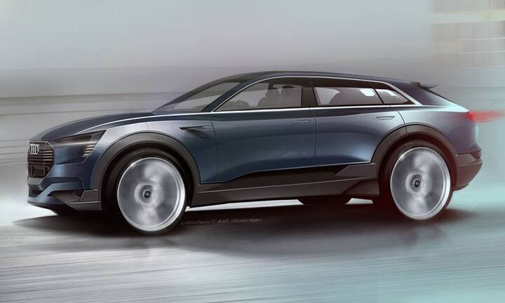 Audi E-Tron Quattro Electric ConceptAudi hat den SUV E-Tron Quattro Electric Concept und den neuen A4 im Angebot. Der E-Tron SUV soll laut Audi mit einer Ladung rund 500 Kilometer weit kommen.