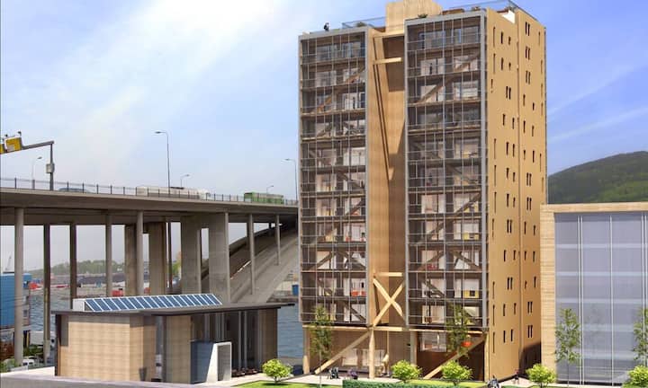 Mit 49 Metern Höhe holte 2014 ein Wohnhaus im norwegischen Bergen den Rekord. Das Gebäude könnte zum Vorreiter einer ganzen Generation von Bauten werden.
Artec