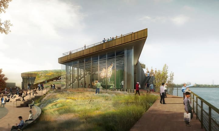 ... nun fand auf Liberty Island die Grundsteinlegung für ein solches Haus statt.