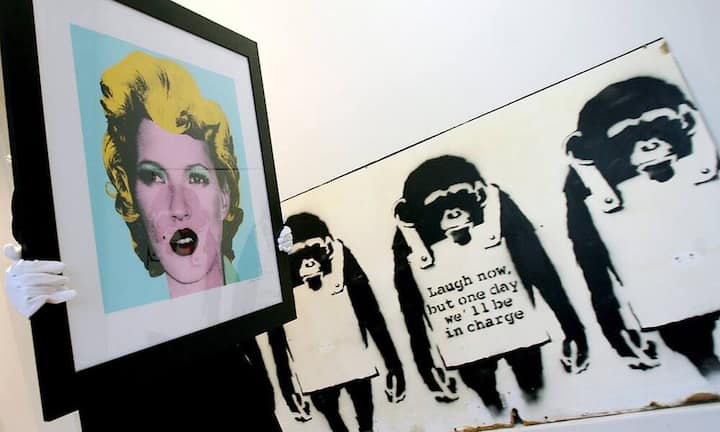 Seit mehr als 20 Jahren sprayt der Künstler Banksy für eine bessere Welt. Seine Kunst bringt auf Auktionen viele Tausende Euro ein. Der Wert von «Kate» wird auf 115'800 Euro geschätzt.