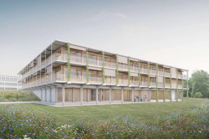 So sieht der geplante Neubau der International School of Zug and Luzern in Hünenberg aus.