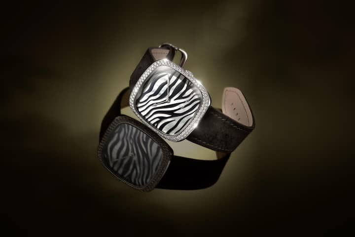 Diamanten und Perlmuttzifferblatt in exotischem Zebra-Look sowie ... 