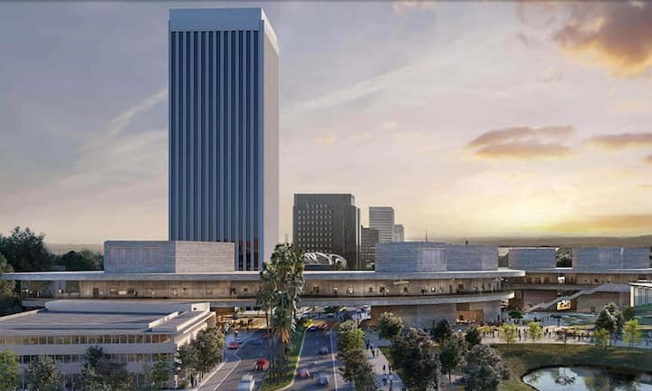 Zumthors Projekt soll 600 Millionen Dollar kosten. Der flache Bau überspannt den Wilshire Boulevard.
Bild: Atelier Peter Zumthor & Partner/The Boundary