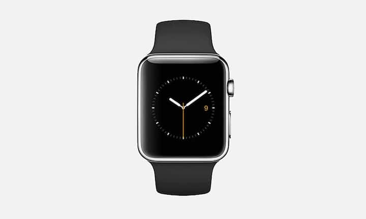 Apple Watch, 42 mm Edelstahlgehäuse mit Sportarmband, Black. Hersteller: Apple, Kalifornien. Bilder: Apple/Ikepod