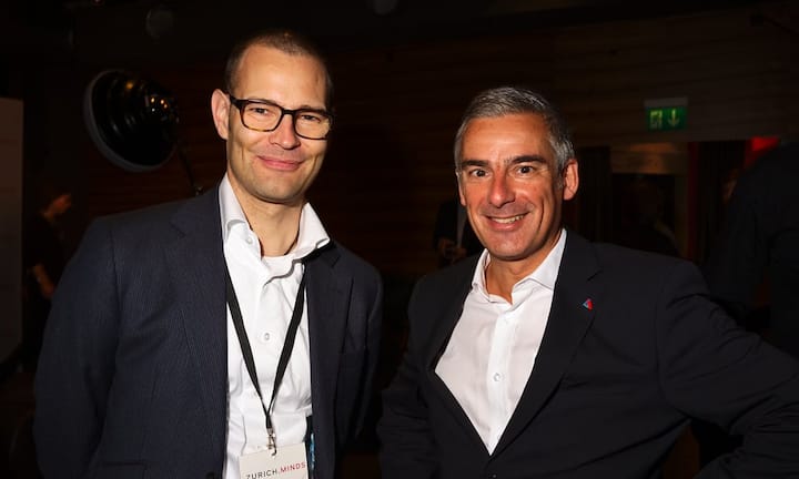 Christoph Brand, Head of Digital Division, Tamedia;
Stefan Loacker, CEO, Helvetia Versicherungen (v.l.)