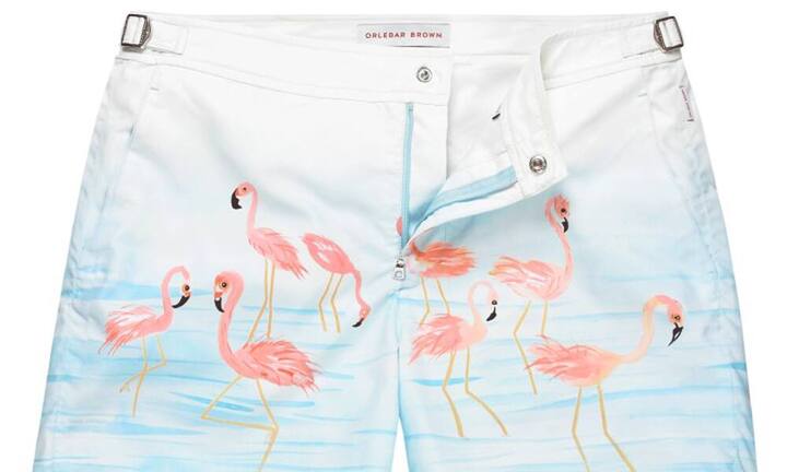 Verspielt und doch cool: Badeshorts mit Print «Flamingo Frolic» von Orlebar Brown.