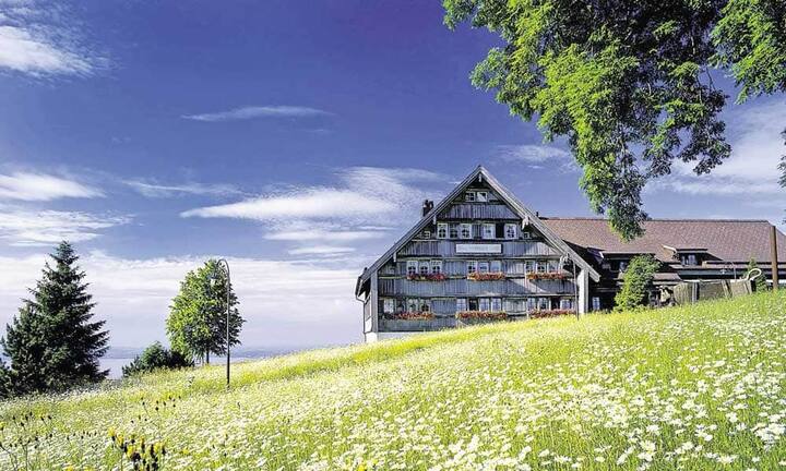 Ausflug - Gasthaus zum Gupf
Um im Gasthaus mit 17 Gault-Millau-Punkten und einem Michelin-Stern ein Dinner zu geniessen, muss man einen Tisch reservieren. Es lohnt sich auch, ein Doppelzimmer inklusive Frühstück ab 260 Franken zu buchen – den mit rund 30’000 Flaschen bestückten Weinkeller darf man nicht nur anschauen. Vom 1’083 Meter hohen Gupf im Appenzellerland hat man einen traumhaften Panoramablick.
Fünf-Gang-Menü, exklusive Getränke 129 Franken pro Person