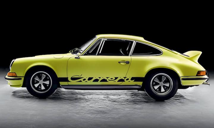 Zitronengelber Carrera von 1973. Eines der Bilder in der jahrzehnte langen Geschichte der Luxus-Marke.