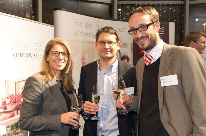 Sophie Pennisi, Zürich Versicherungs-Gesellschaft; Florian Koerber, Clear Channel Schweiz AG; Jens Rutten, Binder Corporate Finance