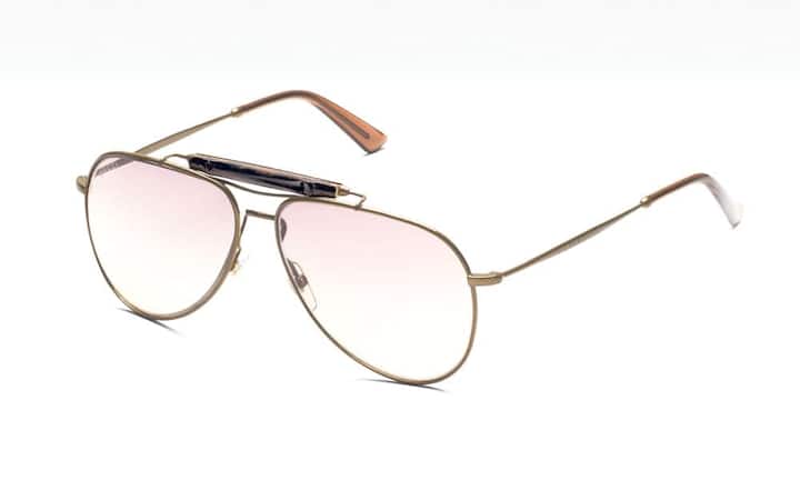 Ikone: Seit über 65 Jahren ist Bambus das Erkennungszeichen von Gucci. So auch bei dieser Sonnenbrille. Ein Accessoire mit Stil und Tradition für den Freizeit-Look. Preis 465 Franken