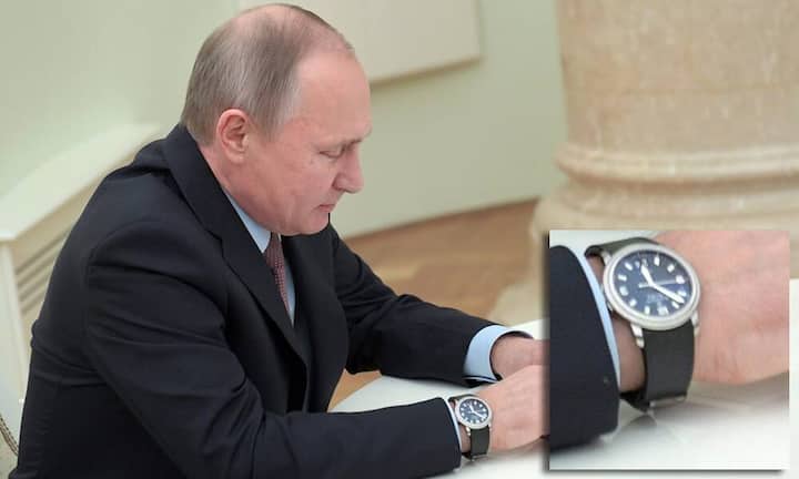 Wladimir Putin soll einen Uhrensammlung im Wert von mehreren hunderttausend Franken besitzen. Die Stücke stammen von Patek Philippe, Breguet oder wie hier auf dem Bild von Blancpain. Dafür musste sich der Präsident mit einem offiziellen Jahreslohn von rund 150'000 Franken schon kritische Fragen anhören.