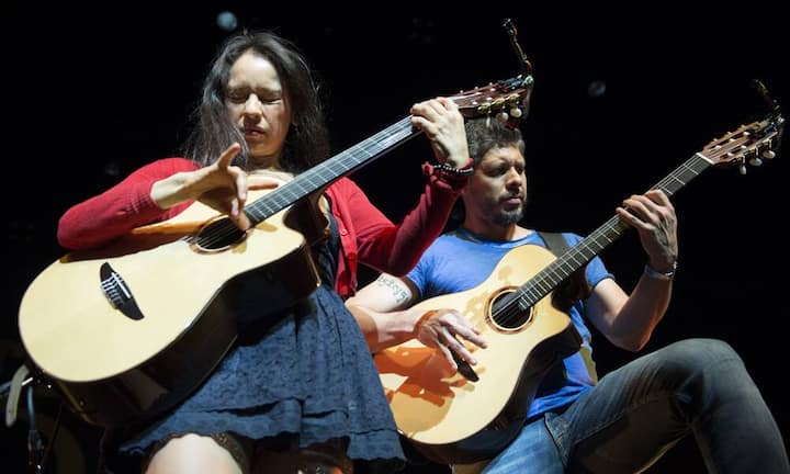 Das mexikanische Gitarrenduo Rodrigo y Gabriela, bestehend aus Gabriela Lopez und Rodrigo Sanchez legten im «Auditorium Stravinski» eine klasse Performance hin.