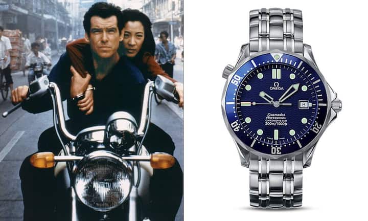 1997: «Tomorrow Never Dies» 110 Millionen betrug das Budget für den 18. Bond-Film, 350 Millionen spielte er ein. Er trägt eine automatische Chronometer-Variante der OMEGA Seamaster 300M mit einem Edelstahlband, die Brosnans Bond von nun an in jeder Folge tragen wird.